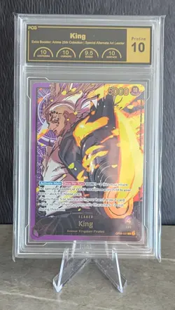 One Piece TCG EB02 Anime 25th Collection King Gold Leader SPR - PCG Pristine 10 - Image 1