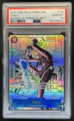 2024 One Piece Wings of Captain Sanji Secret Rare Manga Alt Art #OP06-119 PSA 10 - Image 1