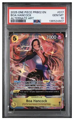 2025 ONE PIECE PRB02-017 PREMIUM BOOSTER ALTERNATE ART #017 BOA HANCOCK PSA 10 - Image 1