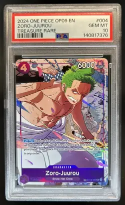 2024 One Piece New World Zoro-Juurou Super Rare Treasure #ST18-004 PSA 10 - Image 1