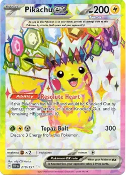 PIkachu ex 219/191 SSP Surging Sparks FULL ART Ultra Rare NM Pokemon Card - Image 1