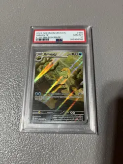 Pokemon TCG Omanyte Scarlet & Violet 151 PSA 10 Illustration Card - Image 1