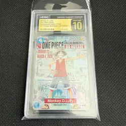 PRISTINE 10 CGC One Piece Card Monkey.D.Luffy P-055 College Basketball Voyage - Image 3