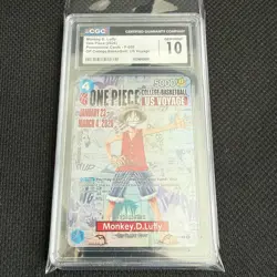 GEM MINT 10 CGC One Piece Card Monkey.D.Luffy P-055 College Basketball Voyage - Image 3