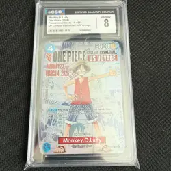 MINT 8 CGC One Piece Card Monkey.D.Luffy P-055 College Basketball Voyage US SHIP - Image 3