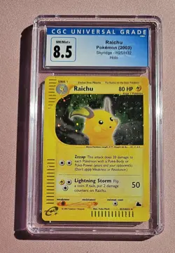 CGC 8.5 Raichu 2003 Skyridge H25/H32 Holo Pokemon Card Chumlee Collection - Image 1