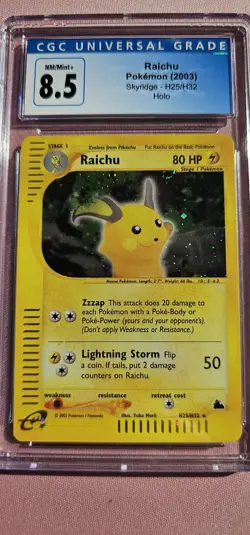 CGC 8.5 Raichu 2003 Skyridge H25/H32 Holo Pokemon Card Chumlee Collection - Image 5