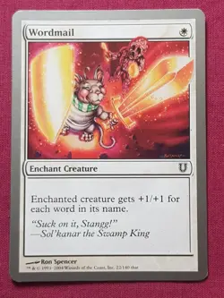 Magic The Gathering UNHINGED WORDMAIL white card MTG - Image 1