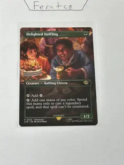Magic Delighted Halfling Rare Borderless NM Lord of the Rings Ships Same Day! - Image 1