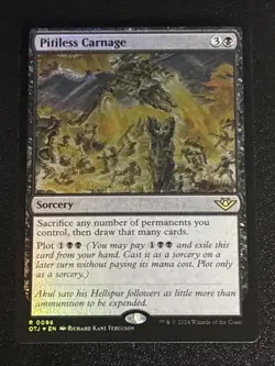MTG Outlaws of Thunder Junction Pitiless Carnage Foil 0098 NM Rare - Image 1