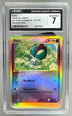 9192 Ralts 2003 Pokemon EX Ruby & Sapphire #67 Reverse Holo CGC 7 - Image 1