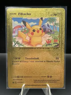 TCG Pokemon Pikachu Gold Foil Card HP70 Art Mint Condition - Image 1