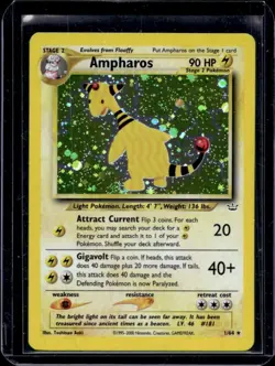 2001 Pokemon Neo Revelation Ampharos Holo #1/64 - Image 1