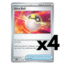 4x Ultra Ball - 131/132 - ME01: Mega Evolution (MEG) Pokemon Playset x4 - Image 1