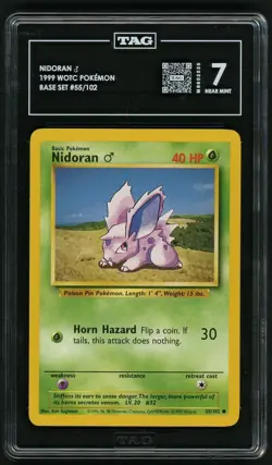 Pokemon 1999 WOTC Nidoran 55/102 Base Set TAG 7 - Image 1