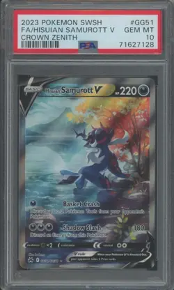Pokemon TCG Hisuian Samurott V GG51/GG70 Crown Zenith Galarian Gallery PSA 10 - Image 1
