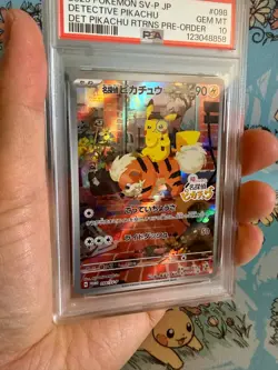 2023 POKEMON JPN SV-P PROMO #098 DETECTIVE PIKACHU PSA 10 - Image 2
