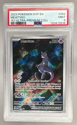 3916 Mewtwo 2023 Pokemon Scarlet Violet 151 Ultra Premium Promo #052 PSA 9 - Image 1