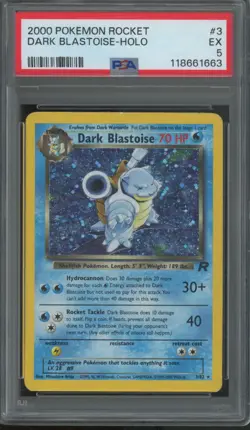 2000 Pokemon Rocket Holo #3 Dark Blastoise PSA 5 - Image 1
