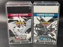 2x Pokemon SV10.5 Black Bolt White Flare Sealed Booster Bundle Display W/Acrylic - Image 1