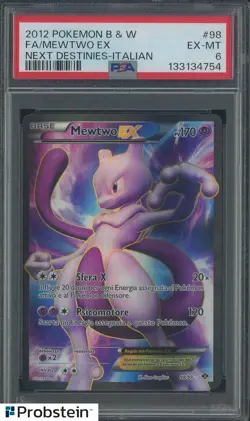 2012 Pokemon B & W Next Destinies Italian #98 Mewtwo Ex Fa PSA 6 EX-MT - Image 1