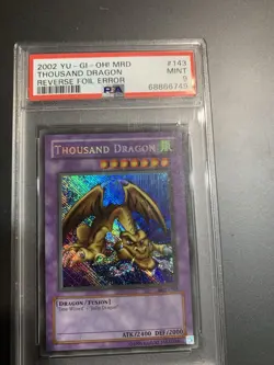 Yugioh MRD Thousand Dragon Reverse Foil Error Psa 9 - Image 1