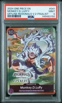 2024 ONE PIECE OFFLINE REGIONALS PACK 2024 VOL.2 FINALIST MONKEY D. LUFFY PSA 9 - Image 1