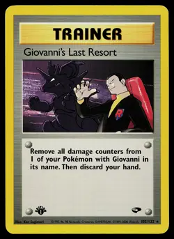 Pokemon Card - Giovanni's Last Resort Gym Challenge 105/132 Rare 1st Edition - Image 1