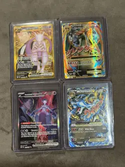 Pokemon TCG Team Rocket's Mewtwo EX & MCharizard EX Holo Full Art Lot (4 Cards) - Image 1