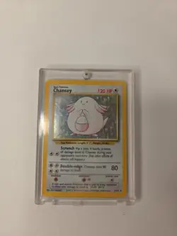 Pokemon TCG Chansey Base Set Holo Unlimited Rare Card 3/102 - Image 1