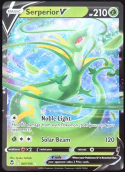 Pokemon TCG Serperior V 007/195 2022 Silver Tempest Ultra Rare Card - NM - Image 1