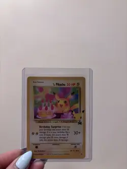 Pokemon Birthday Pikachu #25 WOTC Black Star Promo Holo NM Vintage Card - Image 1