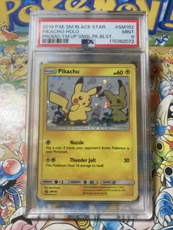 2019 POKEMON SM BLACK STAR PROMO TEAM UP SINGLE PACK BLISTERS PIKACHU-HOLO PSA 9 - Image 1