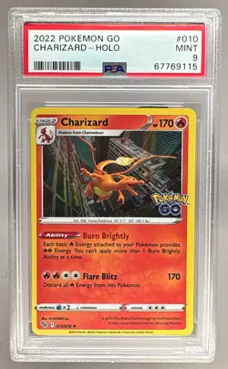 67769115 Charizard 2022 Pokemon Sword & Shield Pokemon GO #010 Holo PSA 9 - Image 1
