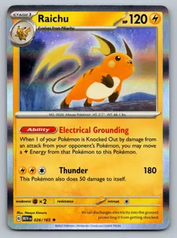 Pokemon TCG SV: Scarlet & Violet 151 Raichu 026/165 - Image 1