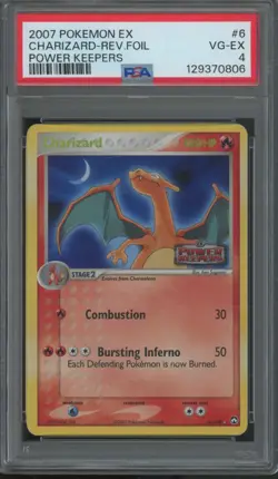2007 Pokemon EX Power Keepers Reverse Foil #6 Charizard PSA 4 - Image 1