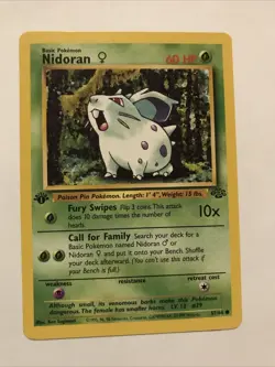 1999 Pokemon Jungle Nidoran F #57/64 Common Non Holo 1st Edition - Image 1