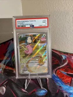 Pokemon TCG Chansey 187/167 PSA 9 Mint Illustration Twilight Masquerade - Image 1