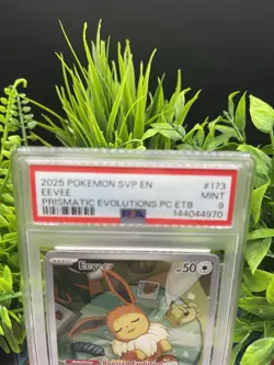 EEVEE #173 2025 POKEMON PRISMATIC EVOLUTIONS POKEMON CENTER ETB PROMO MINT PSA 9 - Image 2