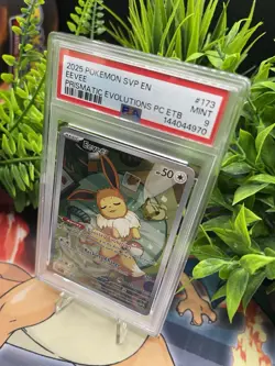 EEVEE #173 2025 POKEMON PRISMATIC EVOLUTIONS POKEMON CENTER ETB PROMO MINT PSA 9 - Image 4