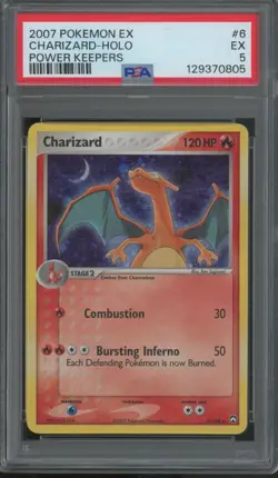 2007 Pokemon EX Power Keepers Holo #6 Charizard PSA 5 - Image 1