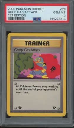 2000 Pokemon Rocket 1st Edition #78 Goop Gas Attack Gem Mint PSA 10 - Image 1