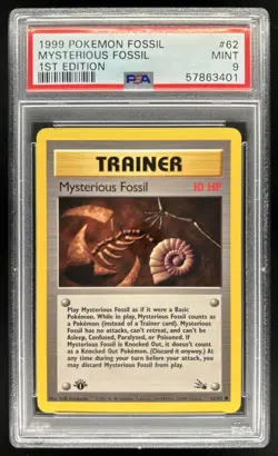1999 Pokemon Fossil 1st Edition Mysterious #62/62 PSA 9 - Image 1