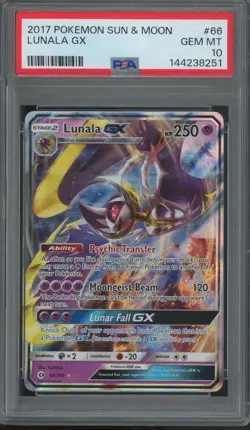 2017 Pokemon Sun & Moon #66 Lunala GX Gem Mint PSA 10 - Image 1