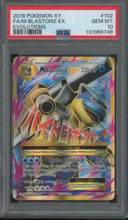 2016 Pokemon XY Evolutions Full Art #102 M Blastoise EX Gem Mint PSA 10 - Image 1