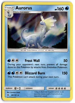 Pokemon TCG Aurorus 28/131 SM - Forbidden Light Holo Rare NM - Image 1