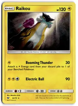 Pokemon TCG Raikou 32/73 Shining Legends Holo Rare NM - Image 1