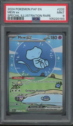2024 Pokemon PAF EN Special Illustration Rare #232 Mew ex Mint PSA 9 - Image 1