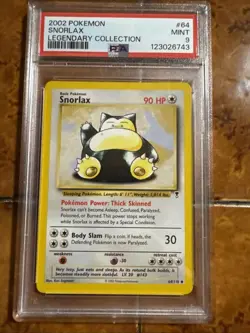 2002 Pokemon Legendary Collection #64 Snorlax PSA 9 - Image 1