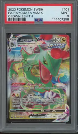 2023 Pokemon SWSH Crown Zenith #101 Rayquaza Vmax Mint PSA 9 - Image 1